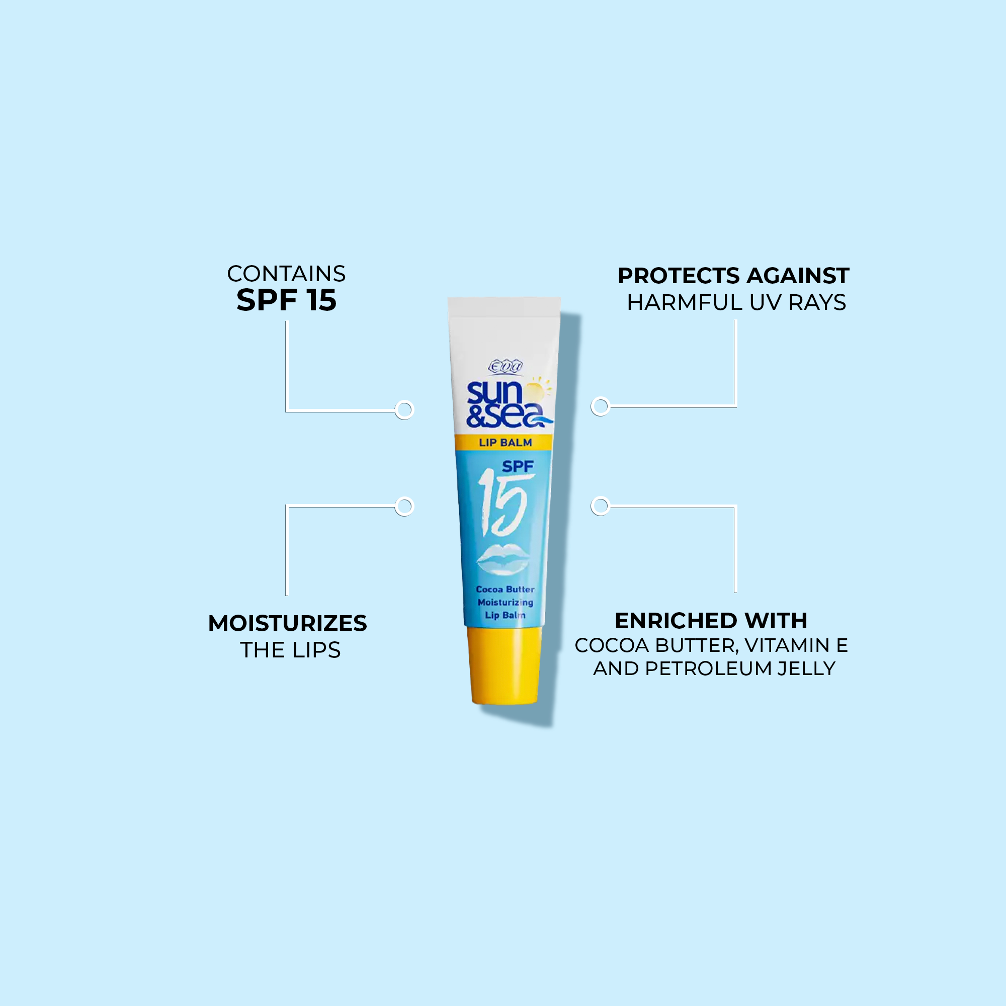 مرطب للشفايف - صن آند سى SPF15