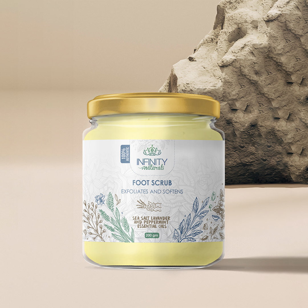 Foot Scrub Sea Salt Lavender & Peppermint Essential Oils