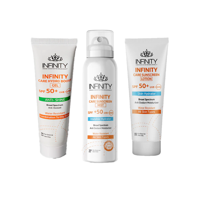 Sunscreen Mist + Hydro Boost gel SPF 50+ Anti-Shine + Lotion SPF 50+