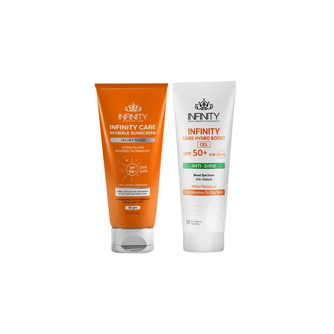 إنفنتي كير إنفيزيبل فيلفت تاتش SPF 50+ + جل إنفنتي كير هيدرو بوست SPF 50+