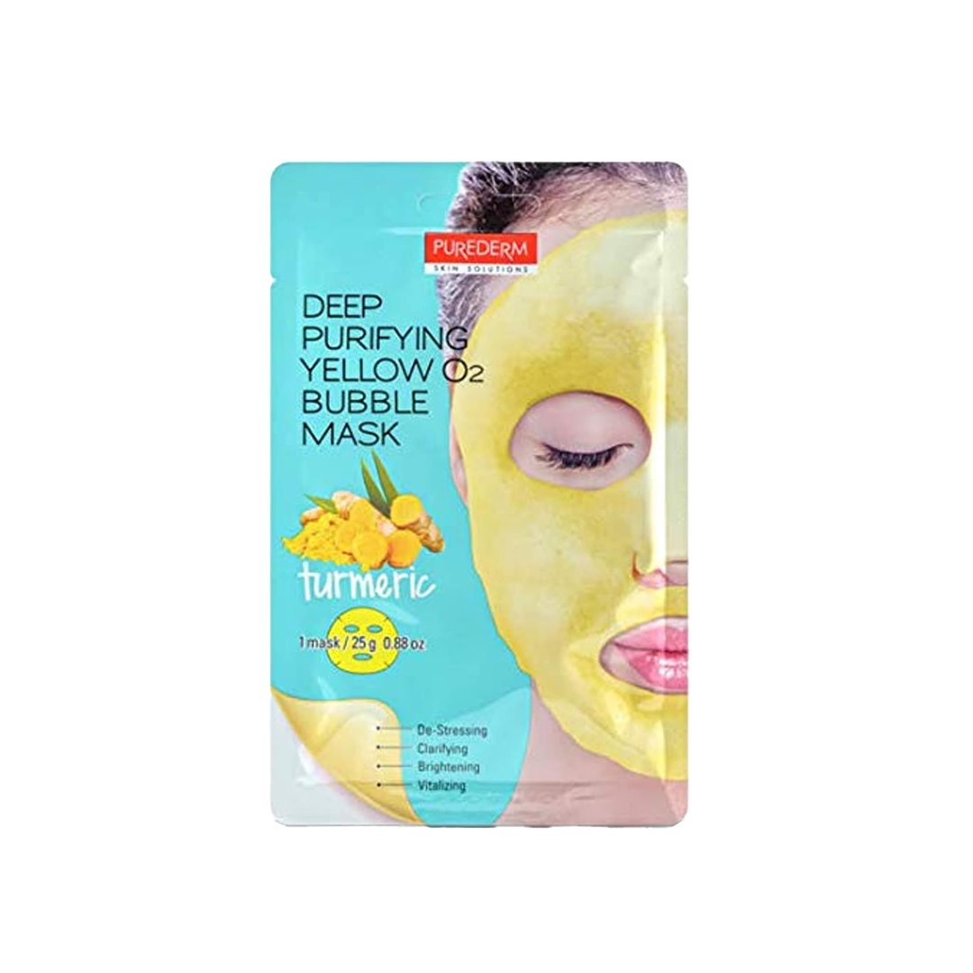 Purederm Purifying Yellow O2 Bubble Mask - Turmeric