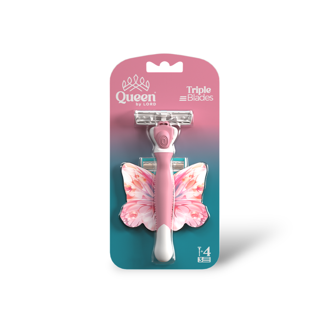 Triple Blade Shaving System Razor Handle - Refills x5