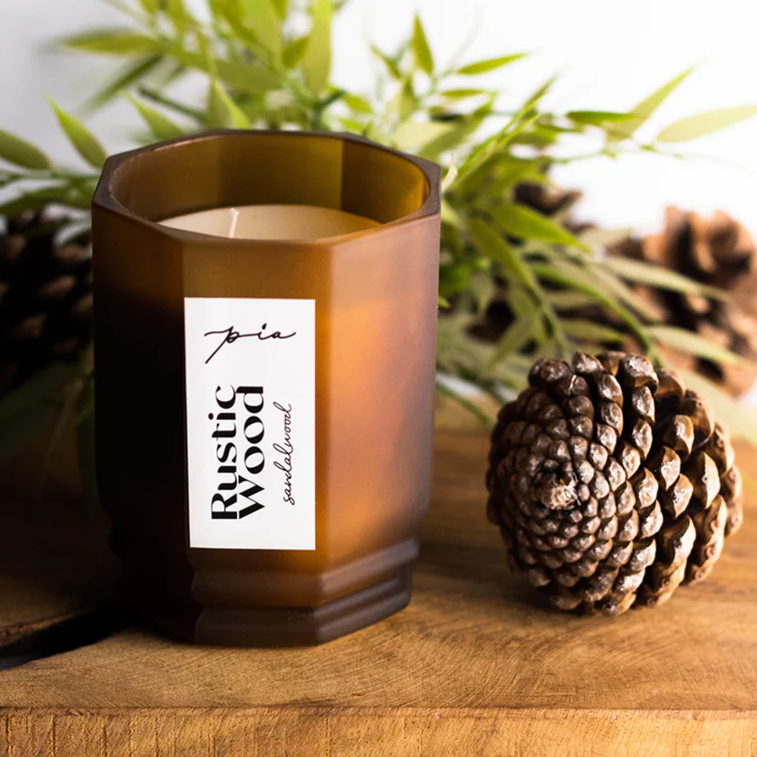 Rustic Wood Candle