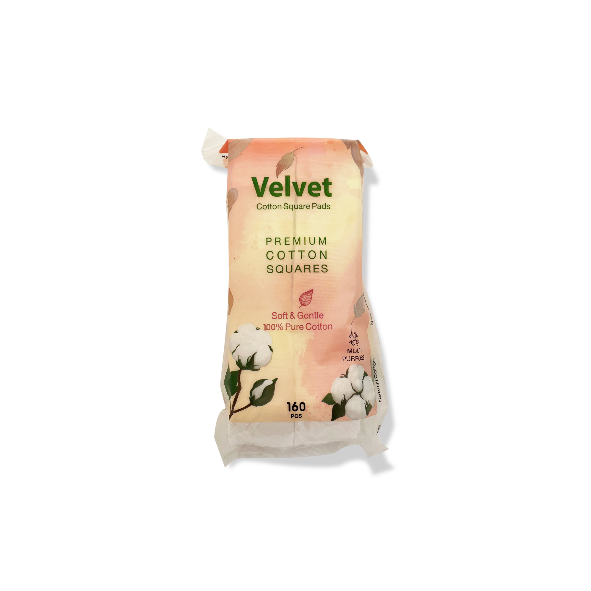 Velvet Cotton Square Pads - 160 Pcs